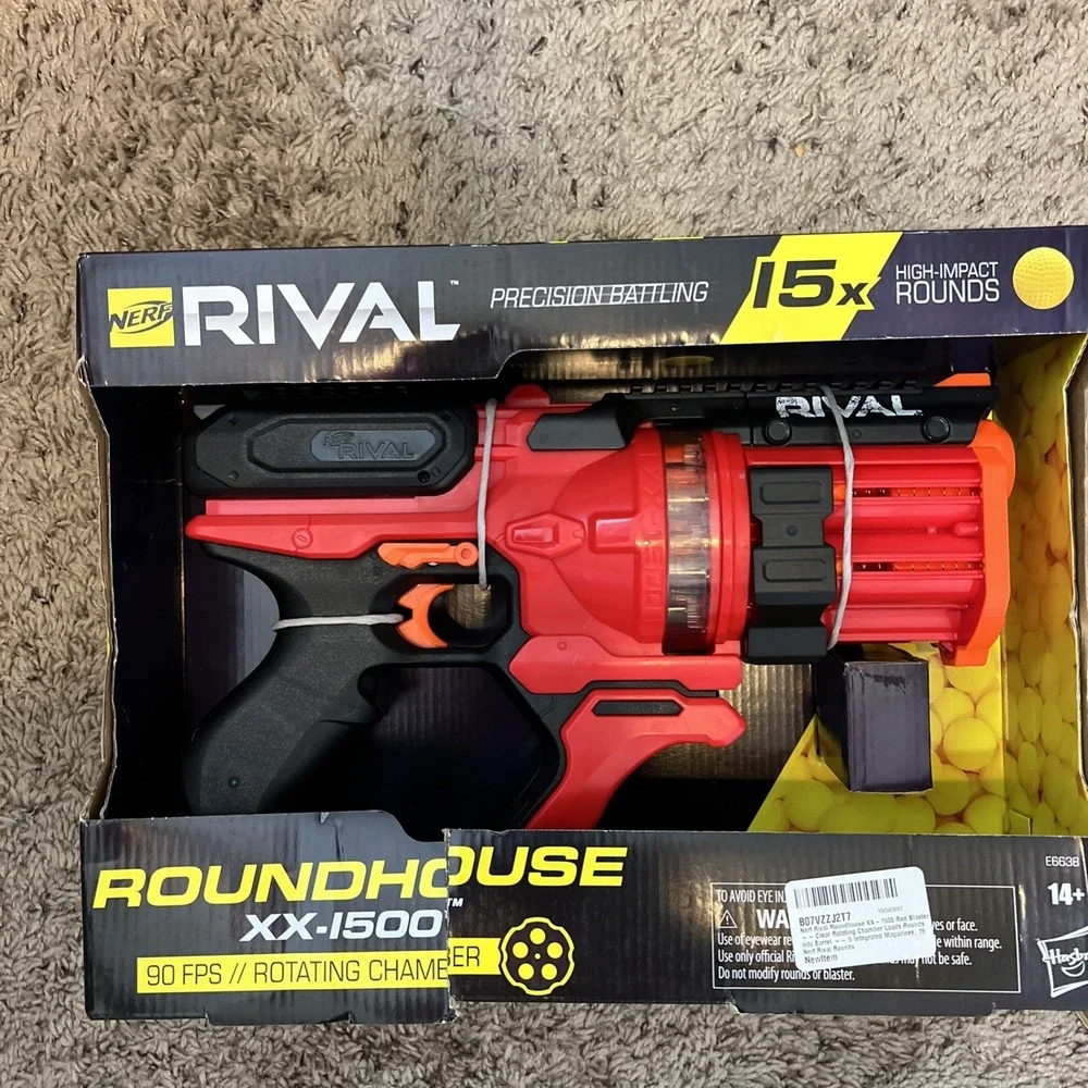 🔫 NERF Bundle 2-Rival Roundhouse XX 1500 Blaster‎ Red + Extra  1000 Rounds NEW!